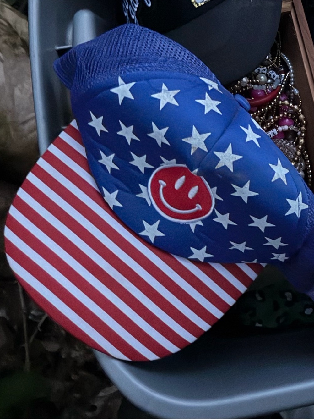Patriotic Star & Stripe Smile Trucker Hat